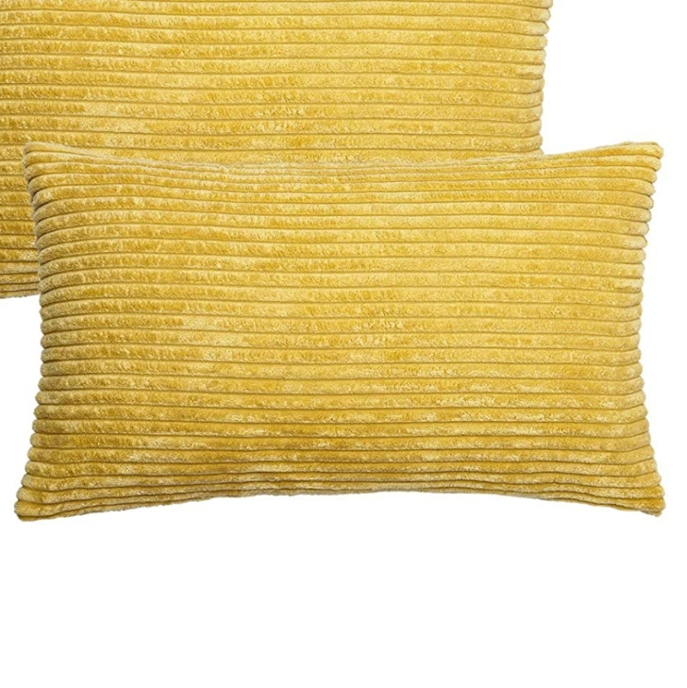 ⭐NEW⭐ - Yellow Corduroy Lumbar Pillow - 12X20